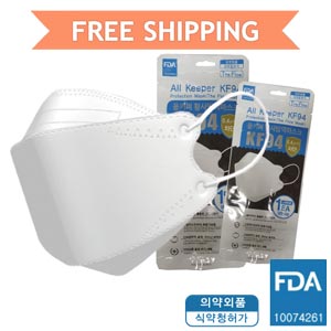 올키퍼 KF94 White 마스크 (흰색 개별포장, 무료배송) 미세먼지, 바이러스 차단, 한국산 마스크