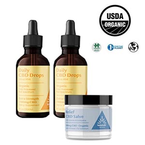 CBD 오일 (1500mg, 30ml) 2병 + 통증완화 로션