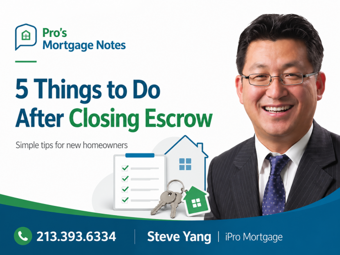 집을 사고 에스크로 클로징 후 반드시 챙겨야 할 5가지
