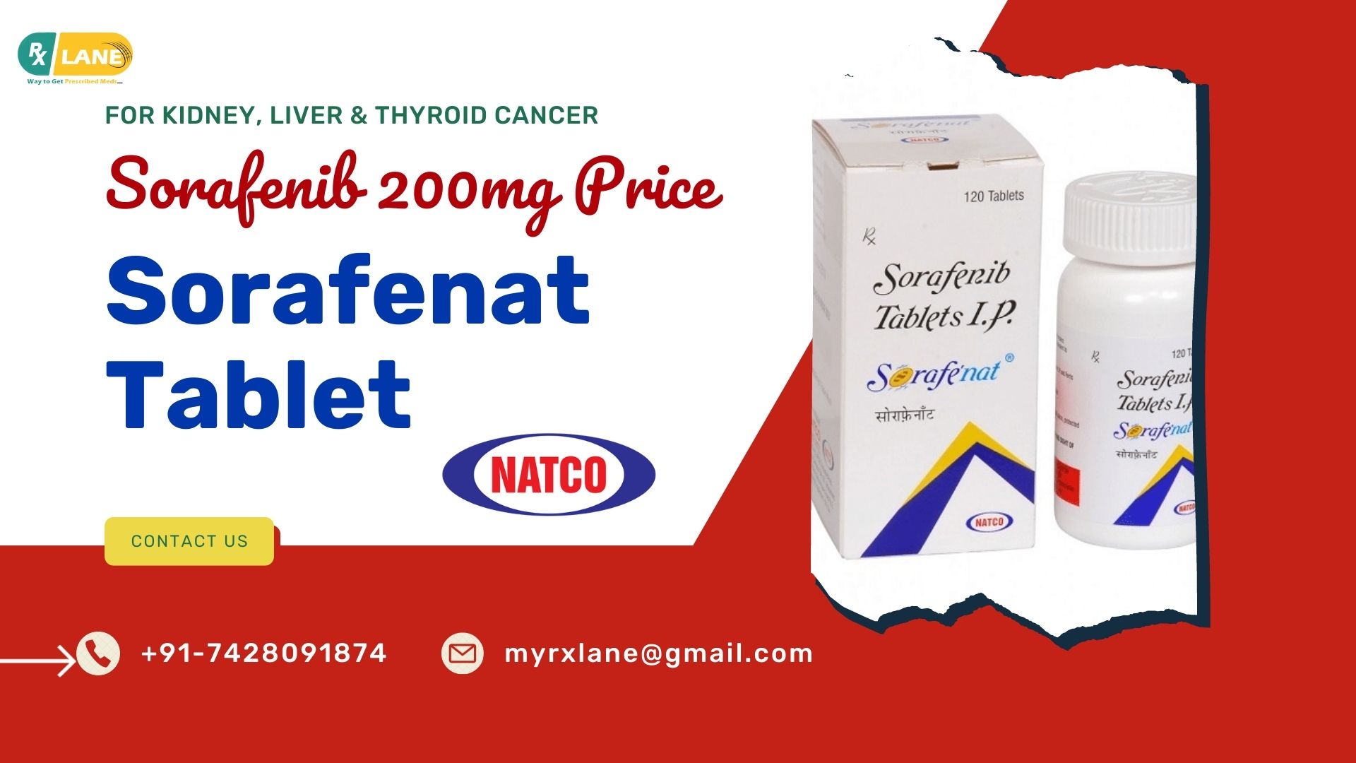 Sorafenib 200mg Tablet Price Wholesale Philippines | Sorafenat Natco Cost USA | Buy Generic Nexavar 