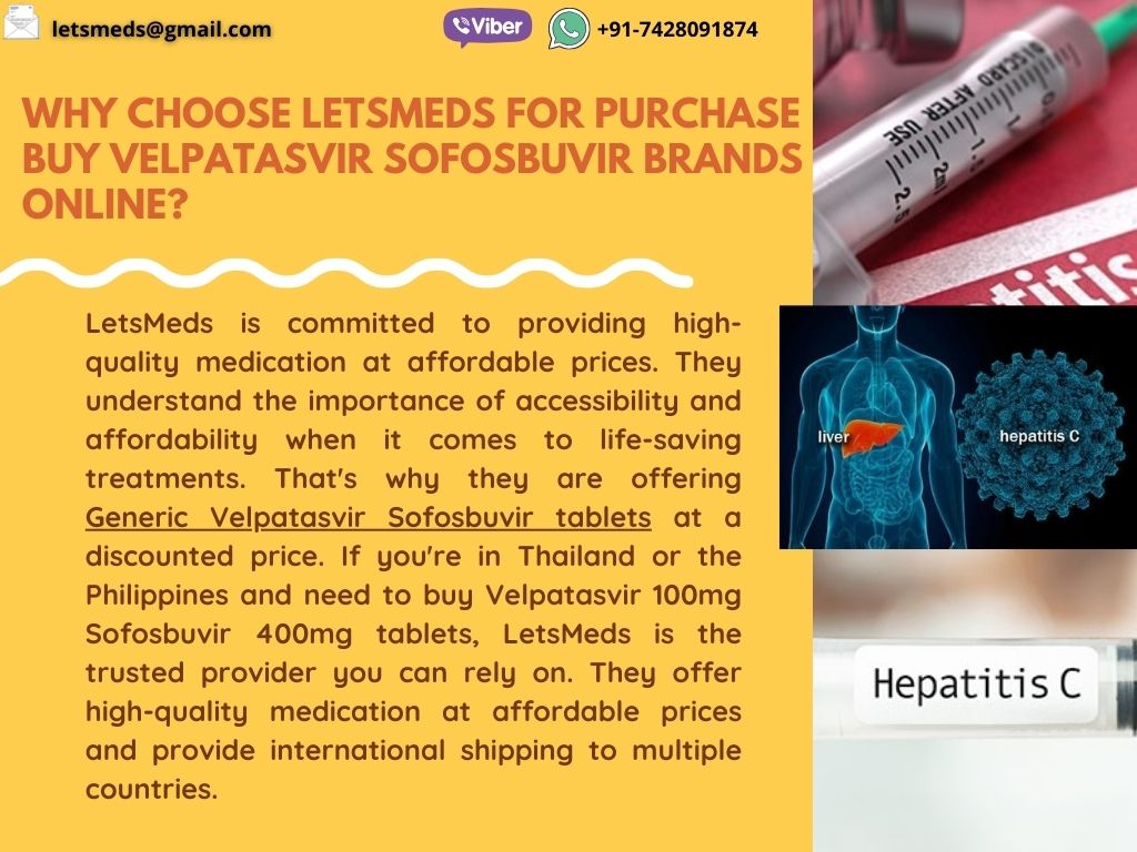 Buy Velpatasvir 100mg Sofosbuvir 400mg Tablet Price Online Philippines Thailand