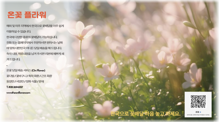 한국으로 꽃배달 아주 쉬어요.