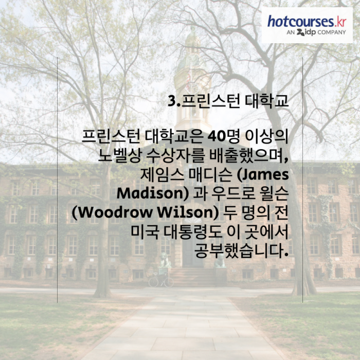 2020년 미국에서 가장 국제적인 전망을 가진 대학 TOP 5