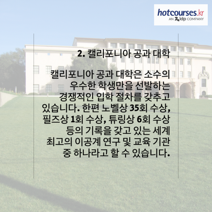 2020년 미국에서 가장 국제적인 전망을 가진 대학 TOP 5