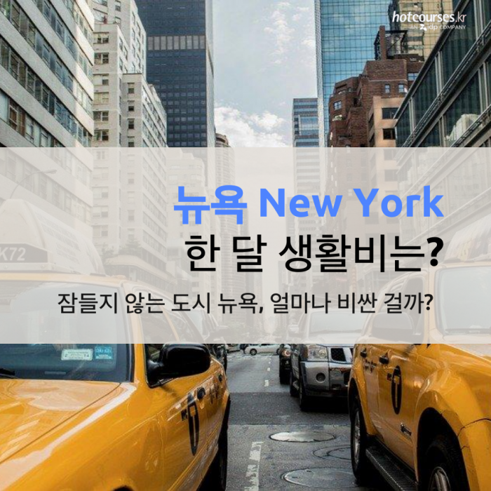 뉴욕 New York 한 달 생활비는?  잠들지 않는 도시 뉴욕, 얼마나 비싼 걸까?