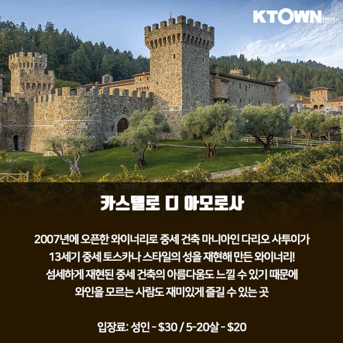 나파밸리 와이너리 투어 추천 Best3