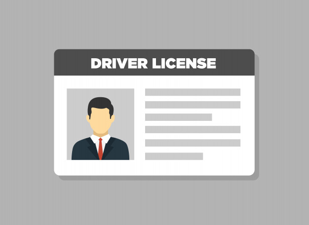프리미엄 벡터 | 사진 맨 아이콘으로 자동차 운전 면허증 식별