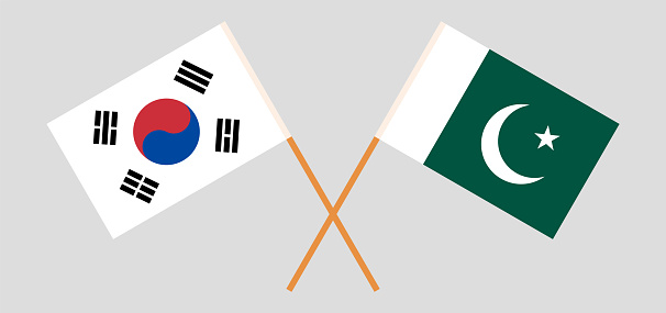 Pakistan And South Korea Crossed Pakistani And Korean Flags Stock  Illustration - Download Image Now - iStock
