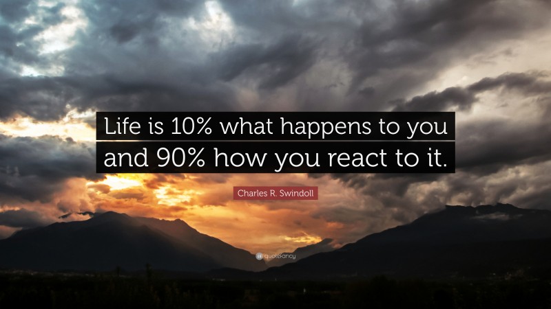 John C. Maxwell Quote: “Life is 10% what happens to me and 90% of how I ...