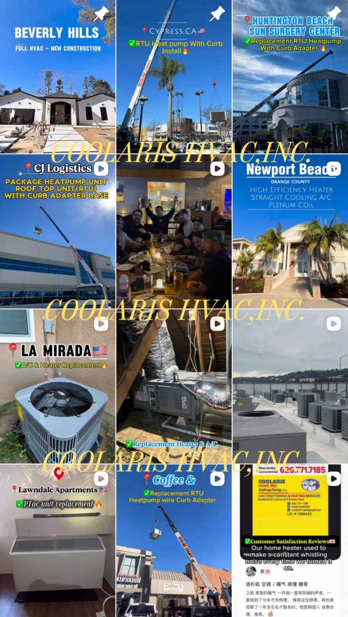 LA/OC 에어컨 &히터 설치.수리 HVAC라이센스&보험소지 626-771-7185